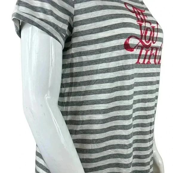 Torrid gray and white striped top with Be you tiful on front size 0-large/12 - Picture 3 of 9